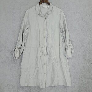 Chico's Womens Gray Button-Up Shirt Dress Size 2/L Rayon/Nylon Blend  28PT